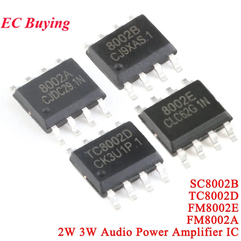 50 ชิ้น/5 ชิ้น TC8002D 8002D SC8002B 8002B 3W FM8002E 8002E FM8002A 8002A SOP-8 2W เครื่องขยายเสียง 