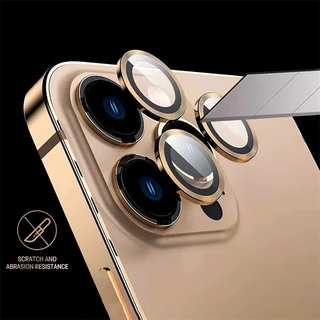 3 ชิ้น HD ไทเทเนียมสีเทาครอบคลุมสีแหวนโลหะกล้องเลนส์ป้องกันสําหรับ IPhone 11 12 13 14 15 16 17 Pro Max Plus Air แก้วเลนส์กล้อง