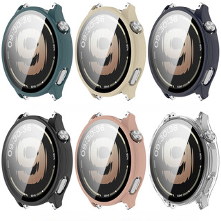 นาฬิกาสําหรับ OPPO Watch S ฝาครอบกันชน Hard PC Case พร้อมกระจกนิรภัยป้องกันหน้าจอ Hard PC กันชนคลุมทั้งหมด Shell