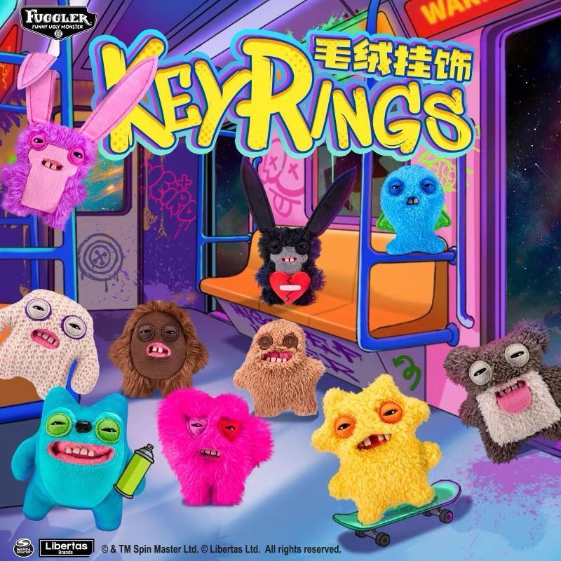 【พร้อมส่ง】fuggler โมเดล พวงกุญแจ ตุ๊กตา พวงกุญแจ พวงกุญแจ fuggler funny ugly monster fuggler spongeb