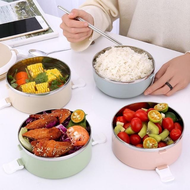 ปิ่นโต 2 ชั้น กล่องใส่อาหาร เก็บอุณหภูมิร้อน-เย็น Lunch Box Food /1736