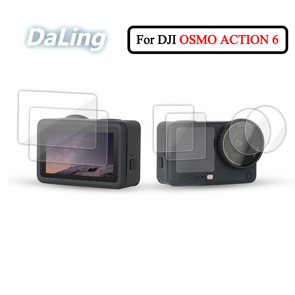 เหมาะสําหรับ DJI OSMO ACTION6 อุปกรณ์เสริมฟิล์มนิรภัยเลนส์ฟิล์มป้องกันหน้าจอแสดงผลป้องกันการระเบิด ACTION 6 อุปกรณ์เสริมกล้องฟิล์ม