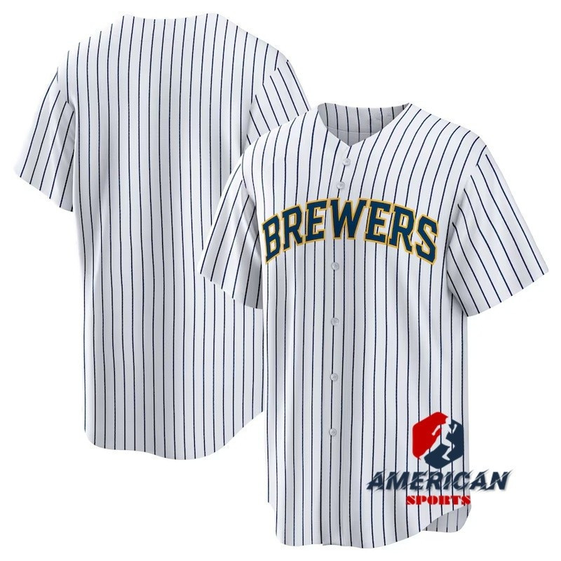 KK Men MLB Milwaukee Brewers White Powder Home Baseball Shirt