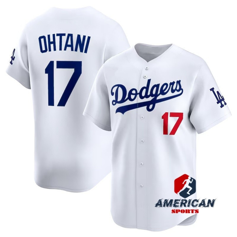 KK Men MLB Los Angeles Dodgers Shohei Ohtani White Home Baseball Shirt