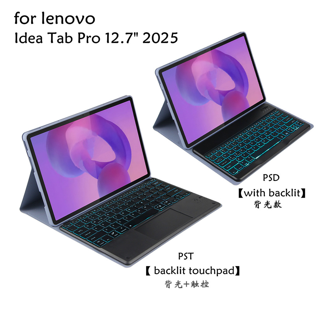 สําหรับ Lenovo Idea Tab Pro 2025 คีย์บอร์ดบลูทูธแบบสัมผัสแบ็คไลท์แบบถอดได้ขนาด 12.7 นิ้ว