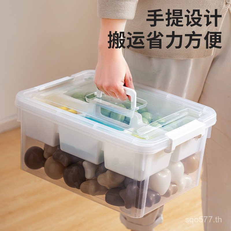 กล่องเก็บของพร้อมฝาปิดอาคารบล็อกเครื่องมือโปร่งใส Jubilee Tianlong กล่องเก็บของเล่นกล่องเก็บ Double-