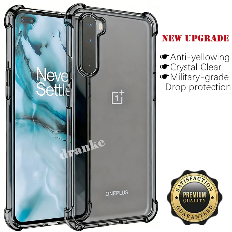 สําหรับ OnePlus Nord OnePlus Z OnePlus 8 Nord 5G AC2001 AC2003 ยืดหยุ่นซิลิโคนเหลวใสกึ่งโปร่งใส Anti-Yellowing ฝาครอบ 4 มุมป้องกันกรณีเยลลี่