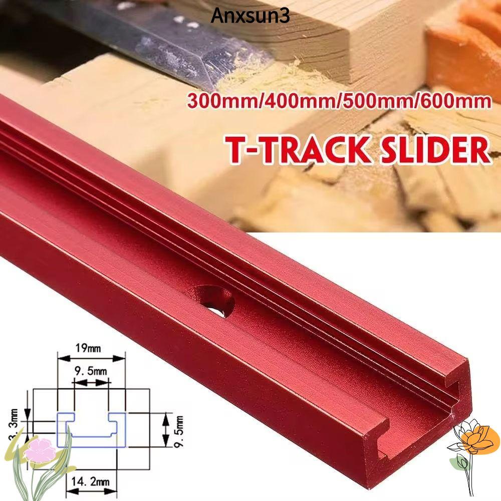 ANXSUN3 1 ชิ้น T-Track, อลูมิเนียม T Slider Fixture Slot สไลด์ T-Slot Track, 300-600 มม.รางท่องเที่ย