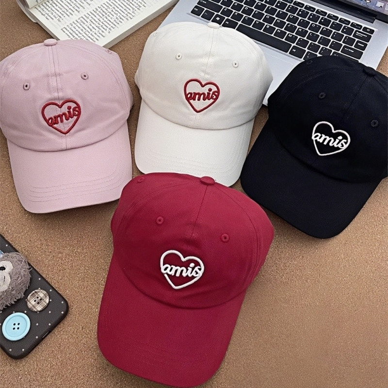 Halo studio พร้อมส่ง🔥หมวกเบสบอลลายปักอักษรหัวใจสวยงาม ไซส์ปรับได้ สวมใส่สบาย กันแดดกันUV ช่วยให้ใบหน้าดูเล็ก