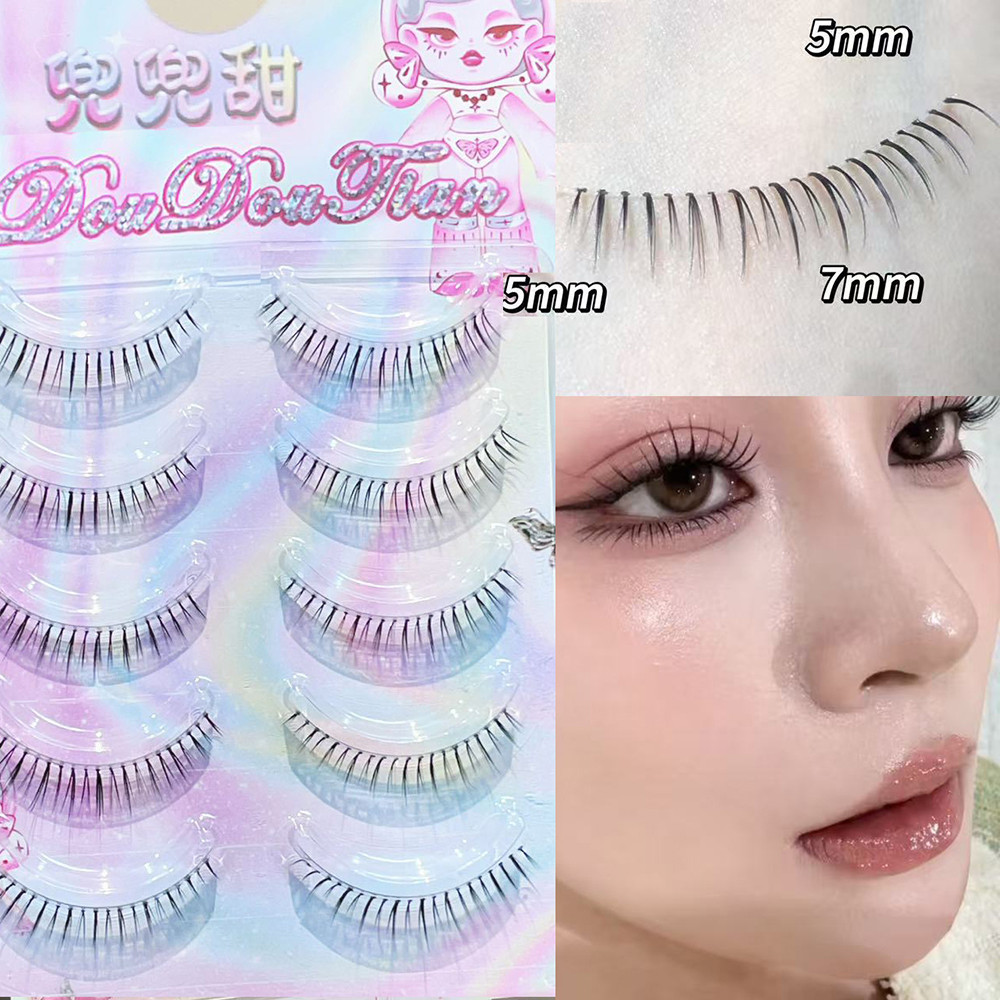 Manga Natural Wispy Cross Lower Eyelashes Daily Makeup เครื่องมือเสริมความงาม 5 คู่