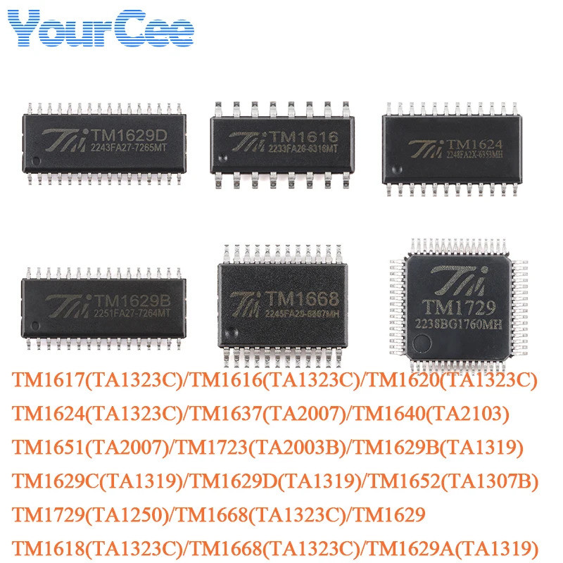 50 ชิ้น/10 ชิ้น TM1637 (TA2007) TM TM163 TM1651 TM1668 TM1617 TM1629B TM1629C TM1629D TM1620 TM1624 