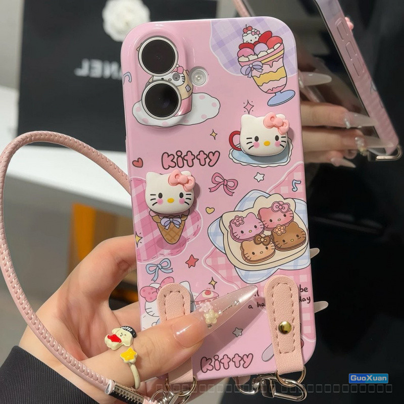 เหมาะสําหรับ Honor 300ULTRA 200 100 90 Magic 6 7 Pro ขนม KT ตุ๊กตา Lanyard เคสโทรศัพท์