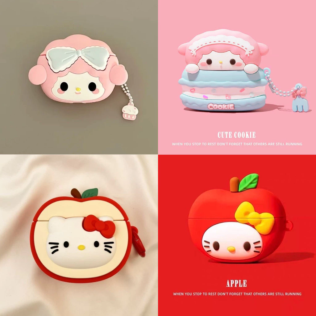 สําหรับ AirPods Pro 4 3 2 เคส Case เคสหูฟัง ลายแมวโบว์น่ารัก AirPods Pro 3 2025 เคส Case