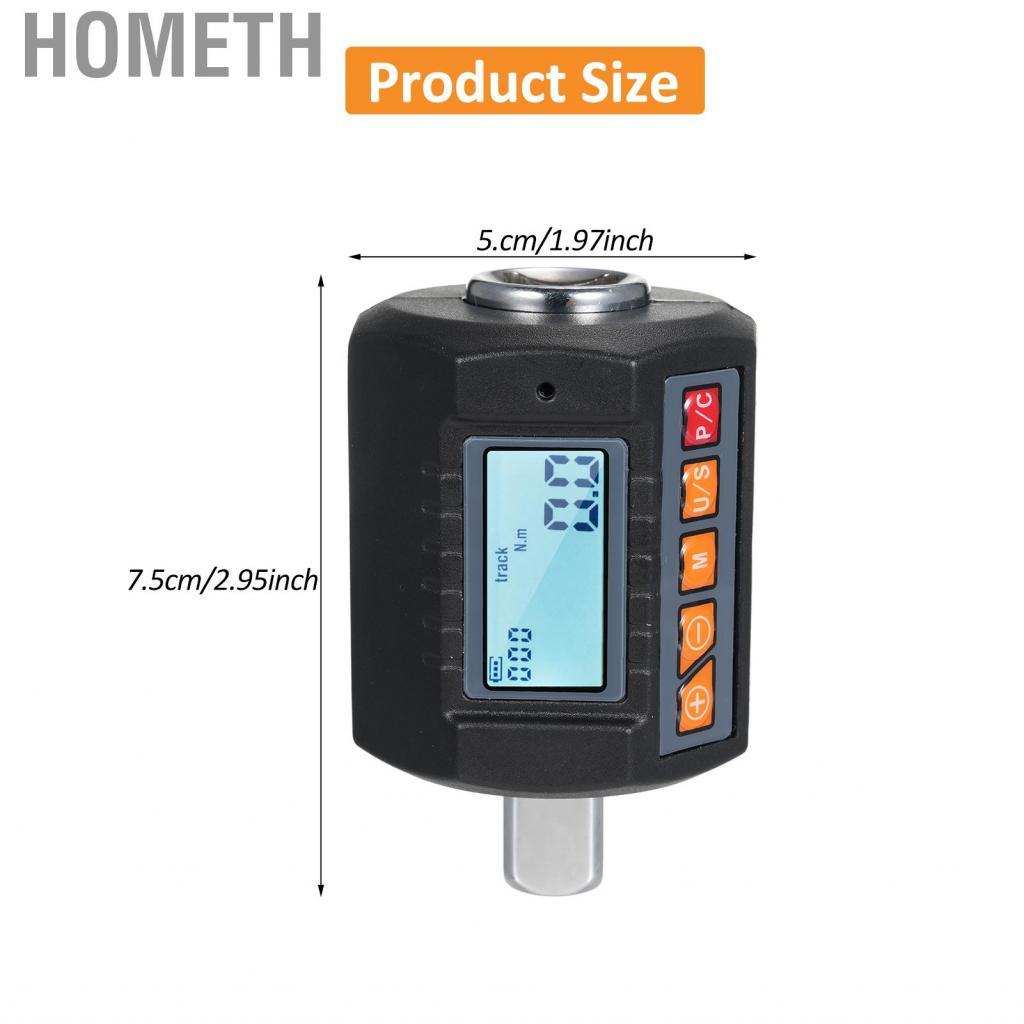 Hometh Hometh อะแดปเตอร์แรงบิดดิจิตอลอิเล็กทรอนิกส์พร้อมจอแสดงผล LCD วัด Nm Kg-Cm ฟุต-Lb in-Lb ประแจ