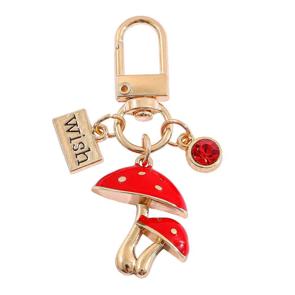 หยดน้ํามันจําลองเห็ดสีแดงจี้พวงกุญแจรถตกแต่งกระเป๋าจี้ X1102