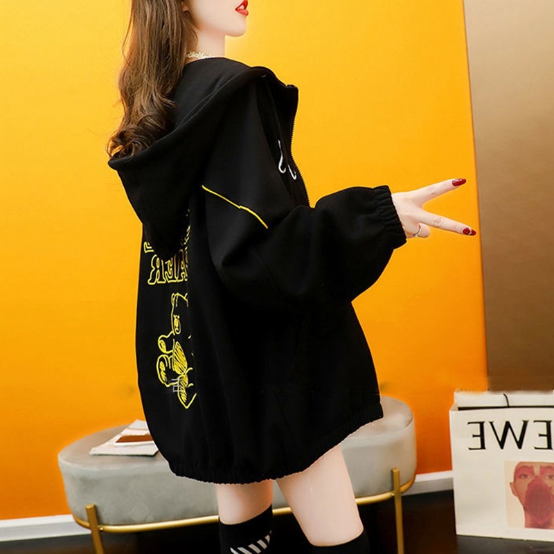 Clearance เพื่อหยิบการรั่วไหลยี่ห้อขนาดใหญ่ plus กํามะหยี่เบาะเย็บปักถักร้อยเสื้อกันหนาวมีฮู้ดผู้หญิ