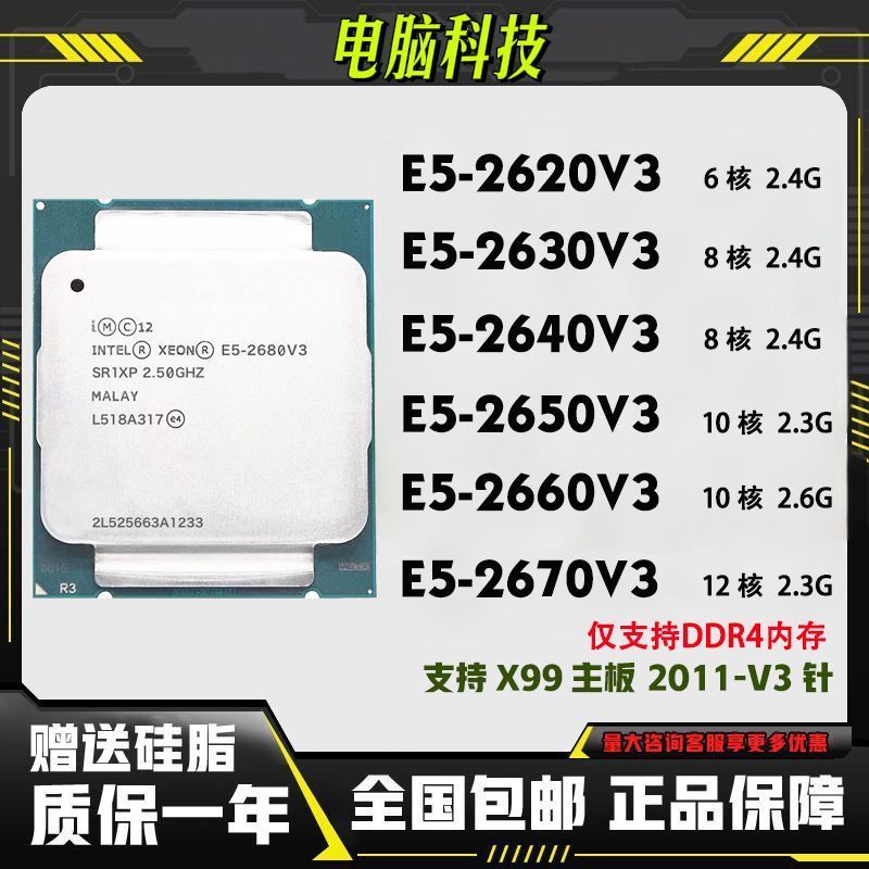CPU Intel Xeon E5 รุ่น V3 (E5-2660V/E5-2620V3/E5-2630V3/E5-2640V3/E5-2650V3/E5-2670V3) สินค้าDisasse