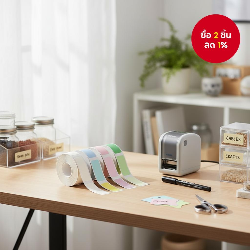 กระดาษสติ๊กเกอร์ฉลากกันน้ําสีสําหรับ NIIMBOT D110 D11 D101