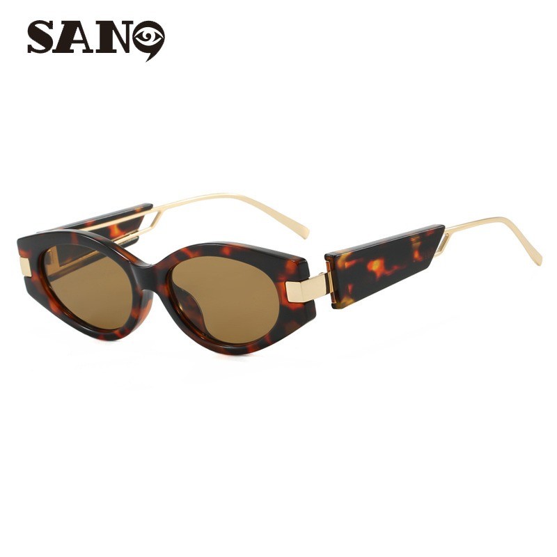 แว่นกันแดดทรงวงรี Retro Cat Eye สไตล์คลาสสิกสำหรับผู้หญิง