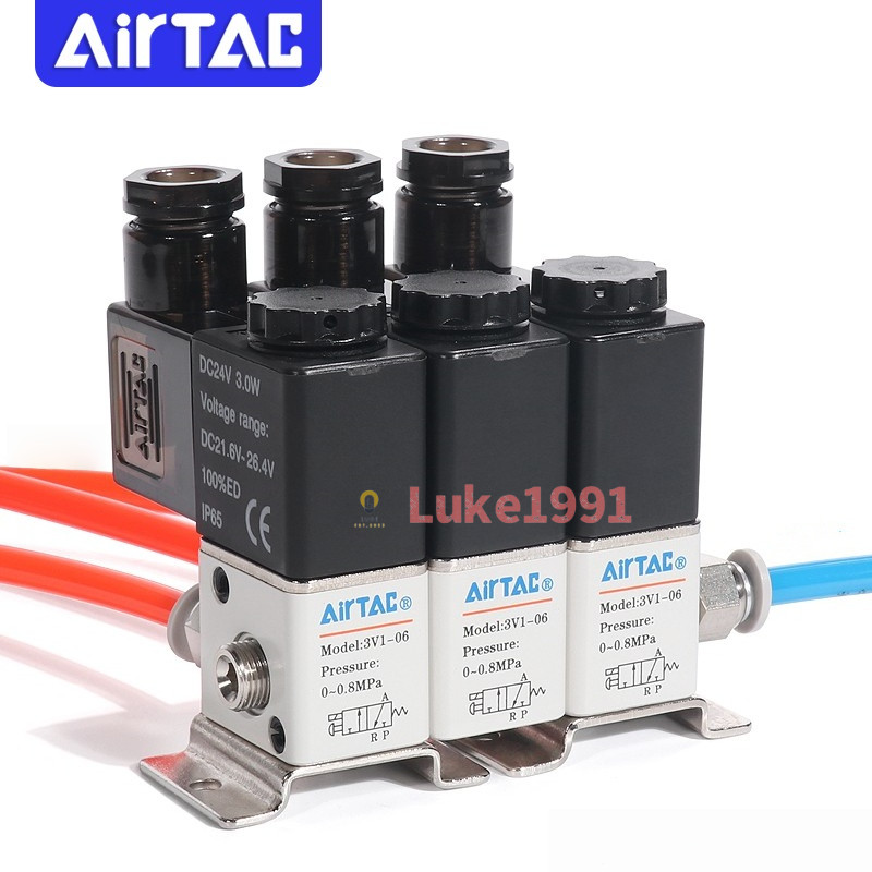 AirTac Solenoid วาล์ว 3V1-06A 3V1-06B 3V2-08NC 3V3-08NC Two-Digit Three-Way Straight Type