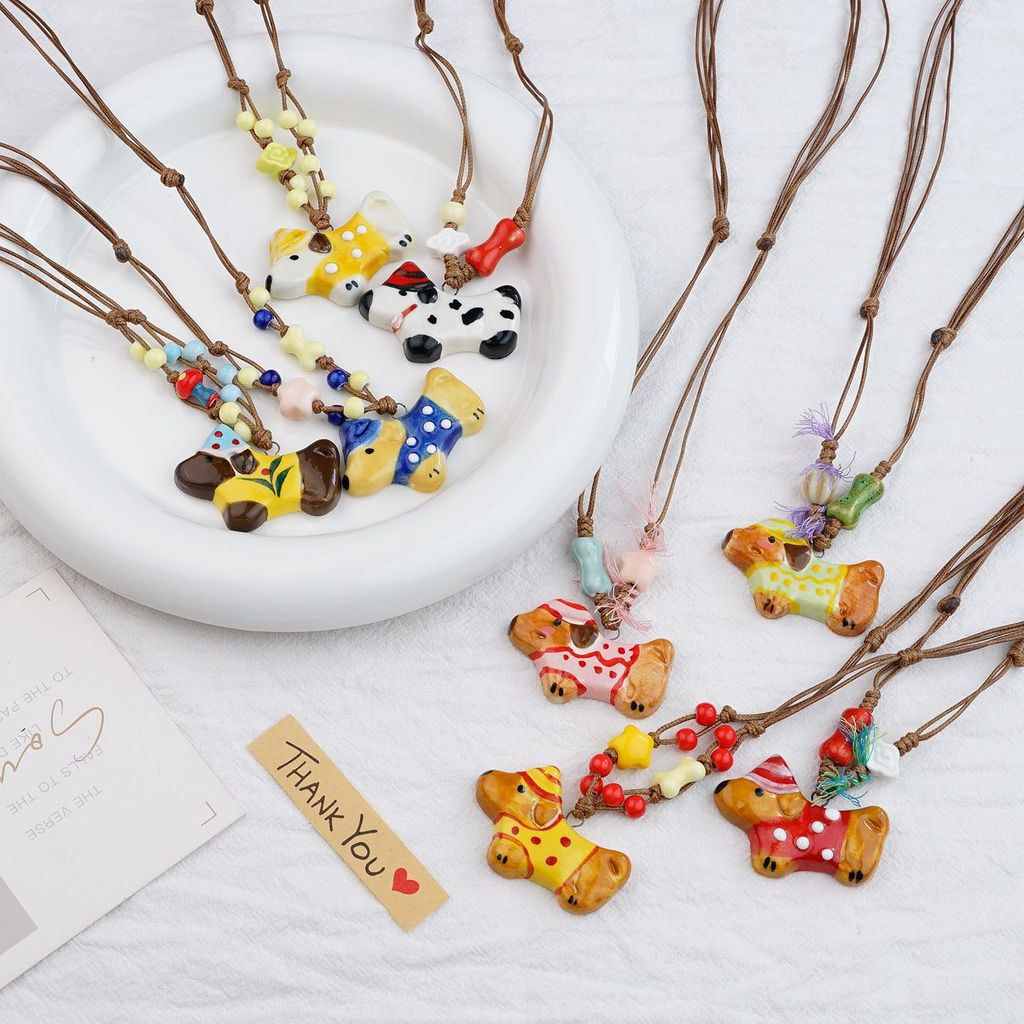 สร้อยคอยาวถักสีสันสดใส Dopamine