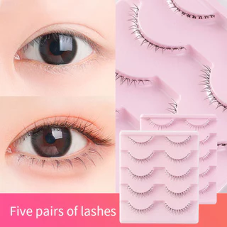 Under Eyelashes Daily Makeup Manga Natural Wispy 5 คู่ก้านโปร่งใส