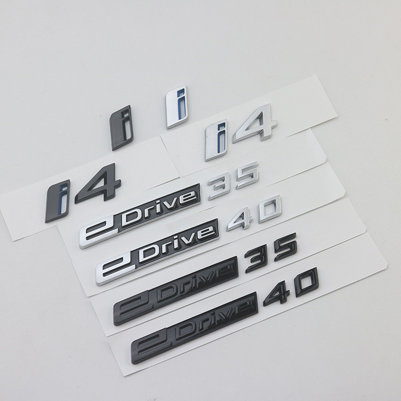 เหมาะสําหรับ BMW i4 โลโก้รถดัดแปลง edrive40 Displacement โลโก้ตัวอักษร edrive35 ด้านหลังหางโลโก้รถสต