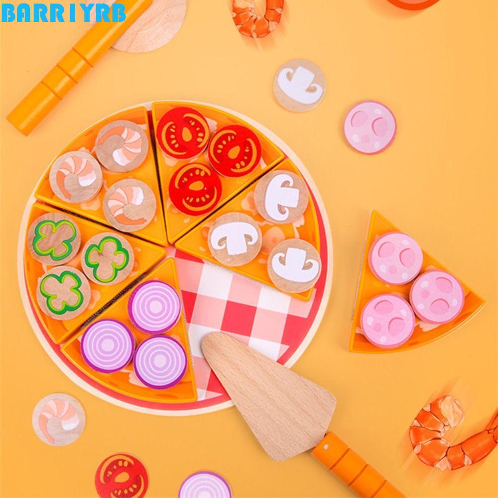 BARR1YRB พิซซ่าแกล้งทําเป็นเล่นของเล่น, จําลอง Early Education อาหารดรามาติคของพิซซ่า, อาหารจําลองรุ่น Interactive Cognitive ทนทานคุกกี้อาหารชุด Play House ของเล่น
