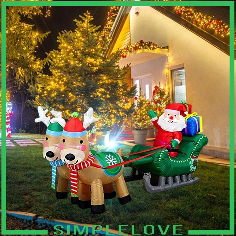 [Simple] Christmas Inflatable 2.4M Santa and Reindeer Sligh สําหรับ Holiday Mall Plaza
