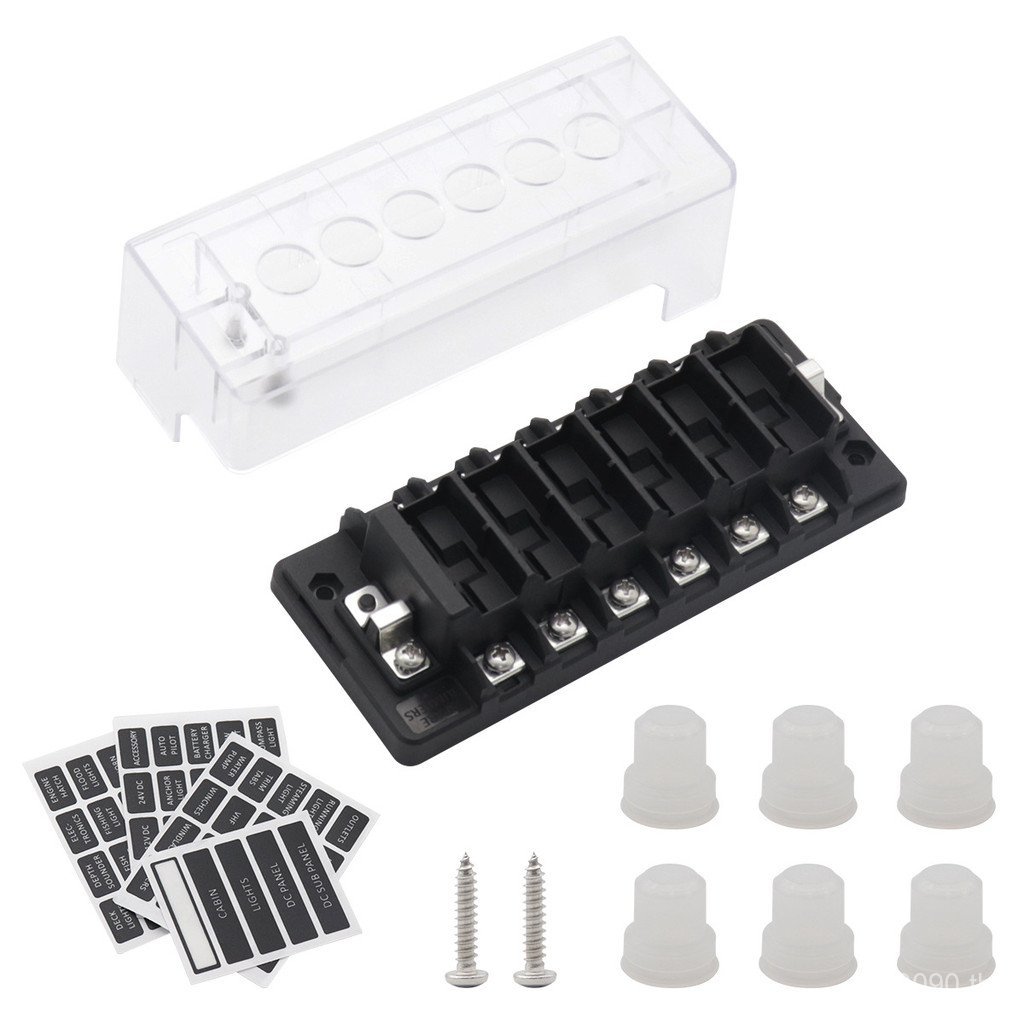 32V ที่นั่งโอเวอร์โหลดเรือสไตล์ใหม่ Inlet DC 6 Out อิสระ 6P ฟิวส์วงจรกล่องป้องกันรถ 6 Circuit Breake
