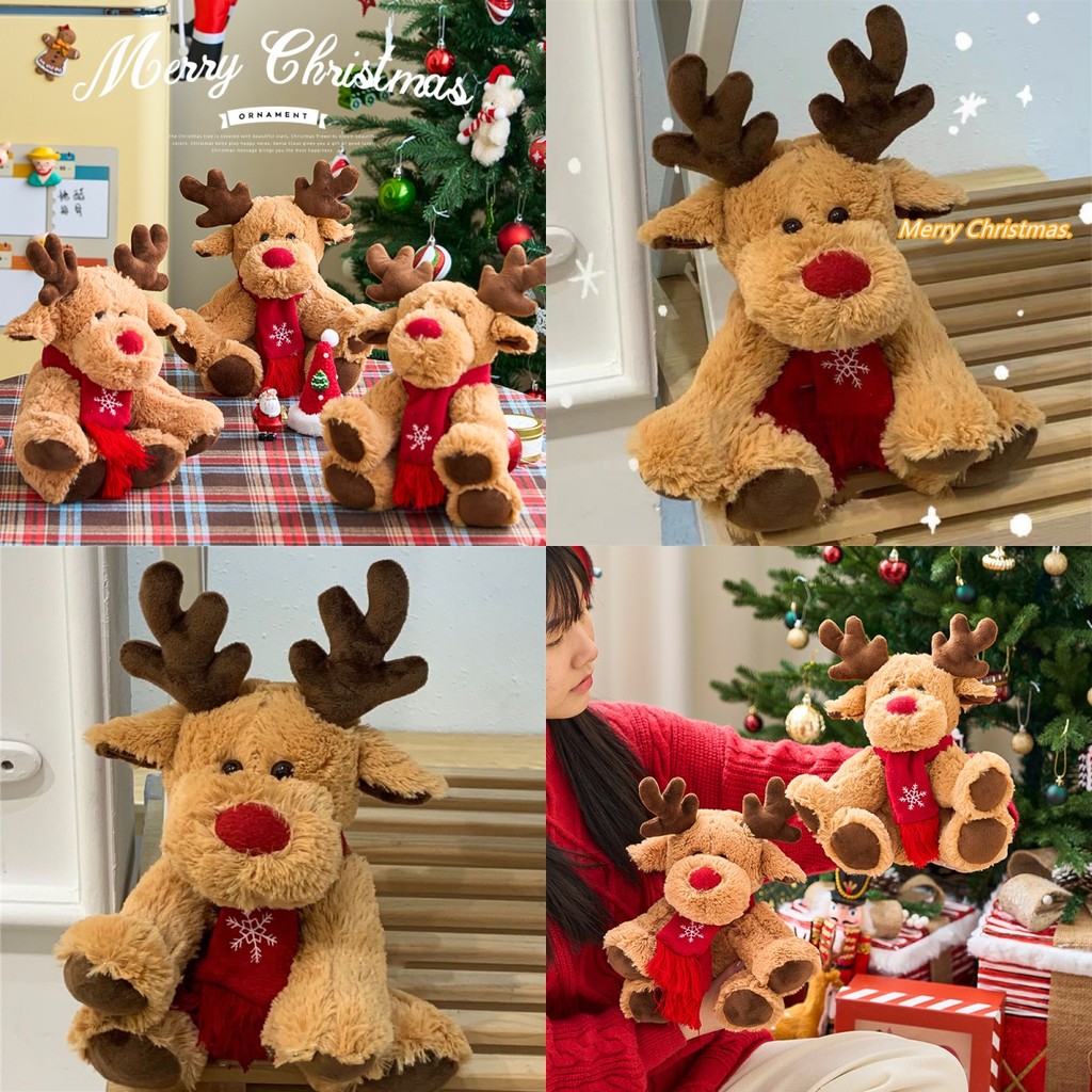 Chrismas Reindeer ตุ๊กตาการ์ตูนตุ๊กตา Reindeer ตุ๊กตา Xmas เด็กของขวัญ