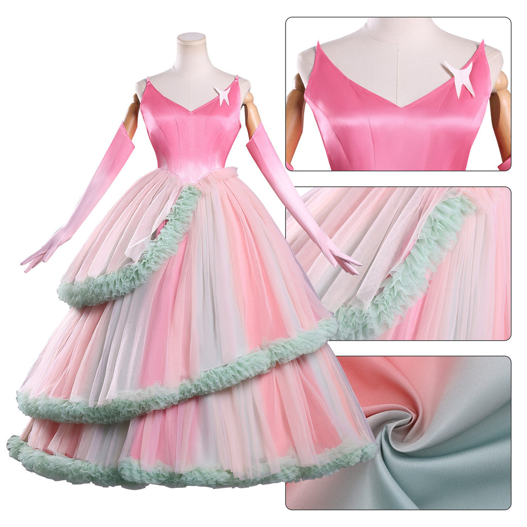 Premium Glinda the Good Witch Deluxe Costume Collection จาก Wicked the Musical | Bubblegum Pink Crys