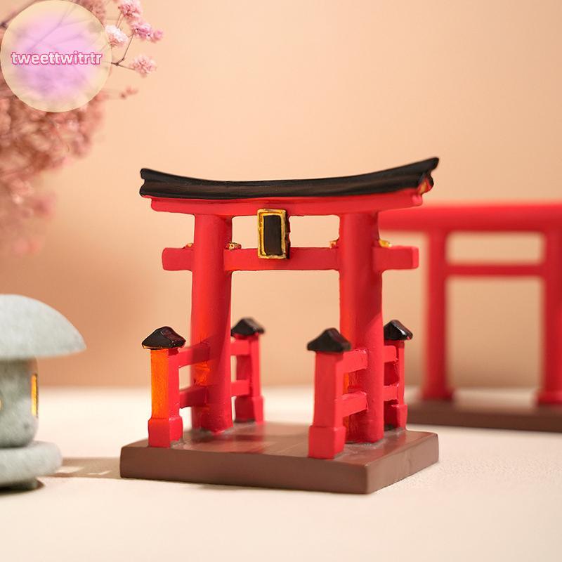 TRWITR Miniature Torii Gate ญี่ปุ่น Shinto Temple Garden เอเชียสถาปัตยกรรมรุ่นบอนไซ Zen Garden เครื่