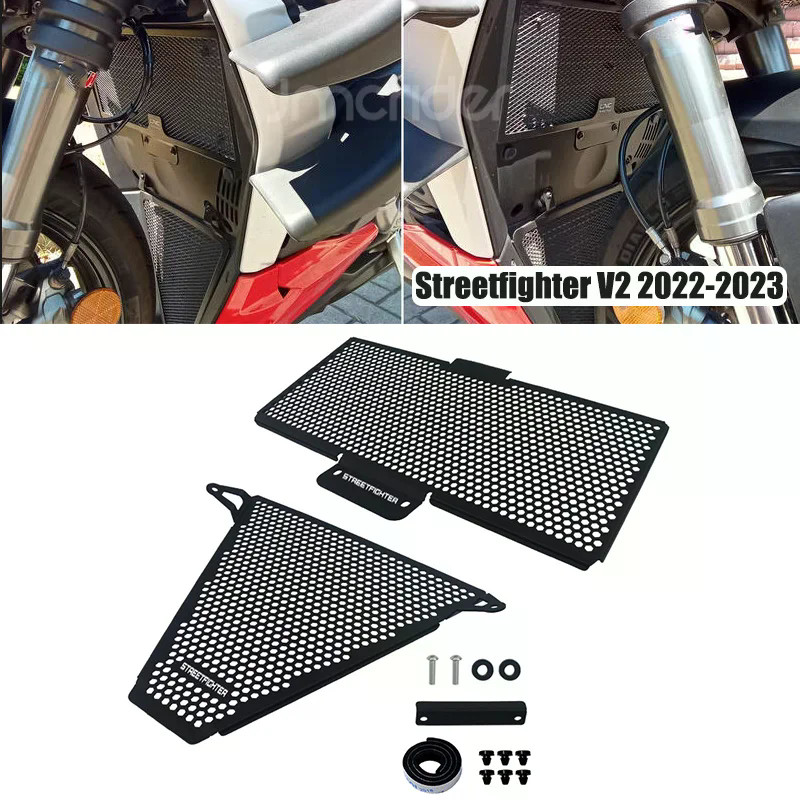 สําหรับDucati Streetfighter V2 2022 2023 อุปกรณ์เสริมรถจักรยานยนต์หม้อน้ําGuard Grille Grill Oil Cooled Guard Protector