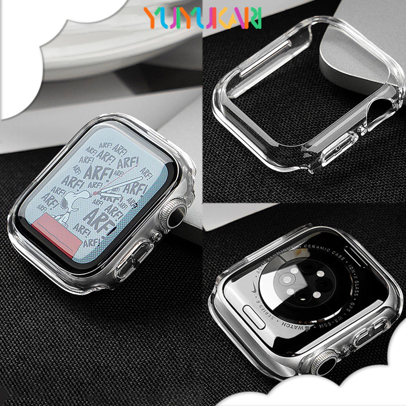 กระจกนิรภัย PC / กรณี TPU อ่อนนุ่มครอบคลุม for Apple Watch Ultra/SE 3 2 Iwatch Series 11 10 9 8 7 6 5 49 45 46 42 44mm