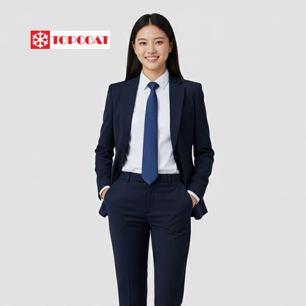 TOPCOAT ชุดสูทเบลเซอร์เข้ารูป (Aurora Grace )พร้อมกางเกงขากระบอกเล็ก อยู่ทรง เทา กรม (1 ชุด) M-7XL