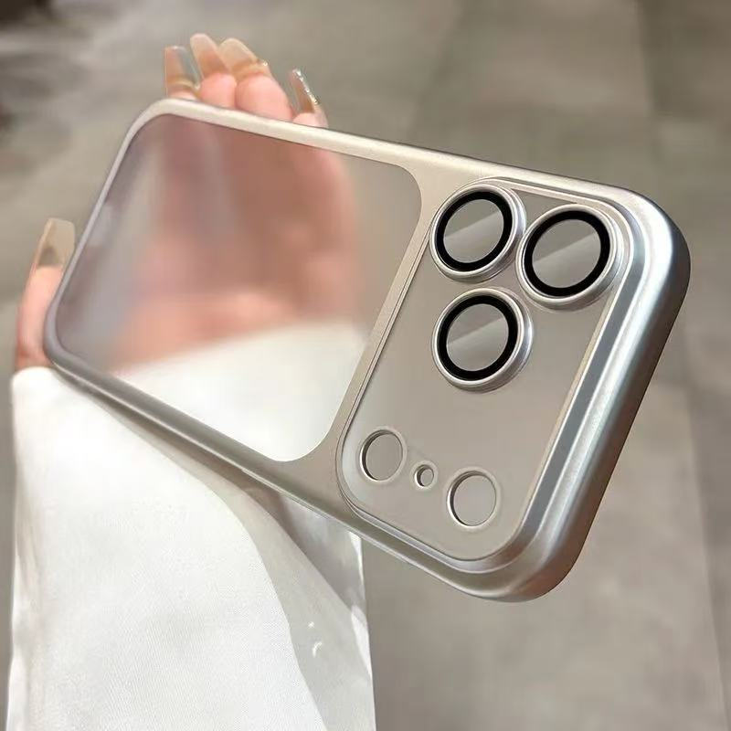 Silvery PC frosted ชุบไฟฟ้า hard Case สําหรับ iPhone 11 12 13 14 15 16 17 Pro Max Simple anti fall ฝาครอบป้องกันสําหรับ iPhone13 กรณี