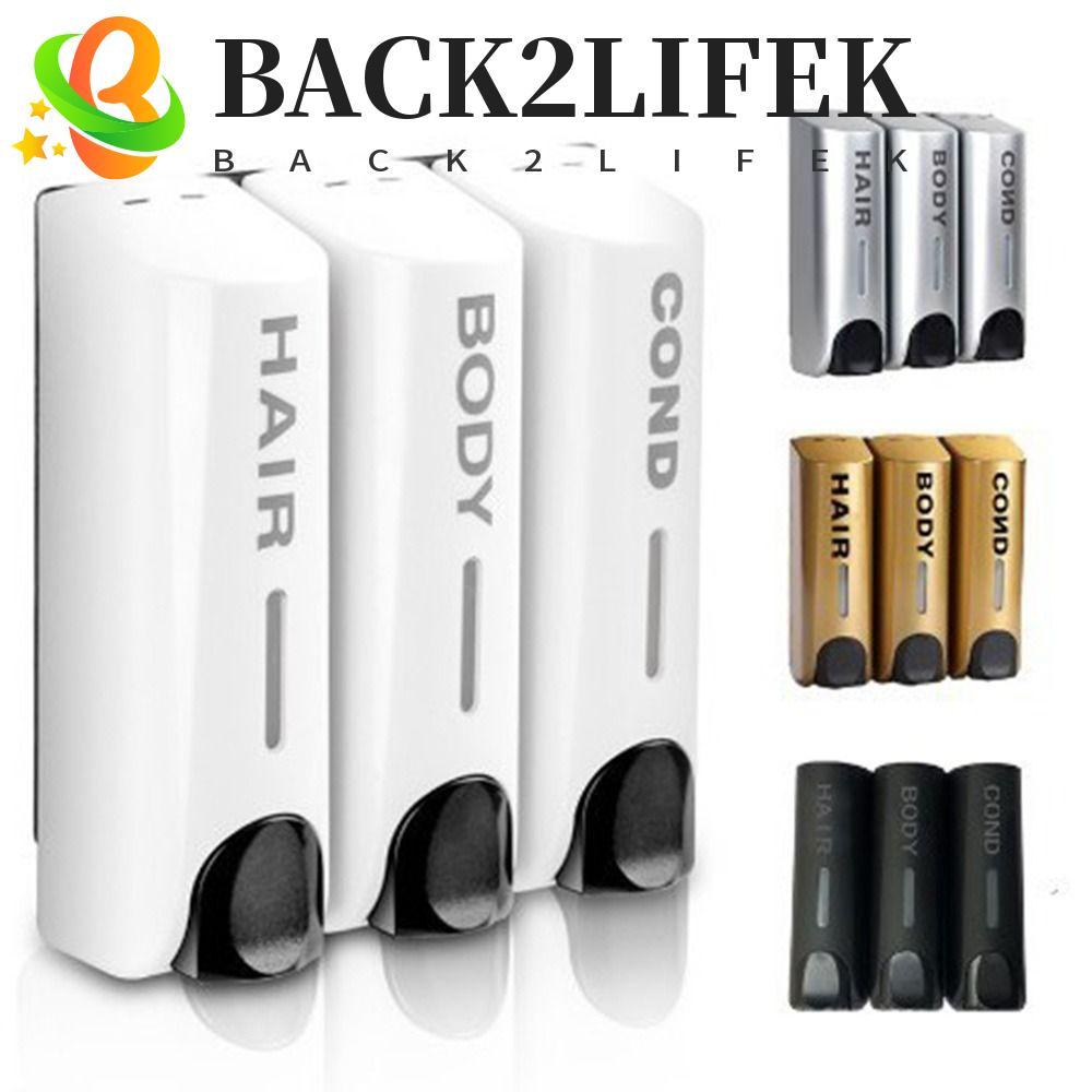BACK2LIFEK ตู้ทําสบู่ติดผนัง, ภาชนะสบู่โลชั่นรีฟิลแบบกดด้วยมือ, ไม่เจาะติดตั้งง่ายประหยัดพื้นที่ล็อคที่วางเจลทําความสะอาดมือห้องครัว