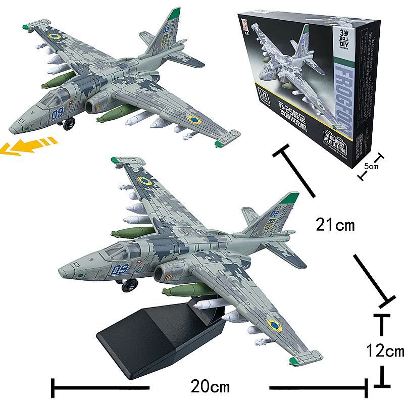 [แนะนํา] Xujia A10 Strike Aircraft Su 25 Fighter J 20 Su 57 เครื่องบินรุ่นทหารประกอบอาคารบล็อกของเล่