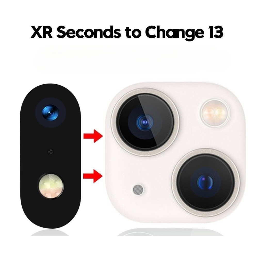 โลหะหรูหราเลนส์อลูมิเนียมสําหรับ iPhone X XS Max XR เลนส์กล้องเปลี่ยนที่สอง 14 13 12 11 Pro Max ตัวป้องกันเลนส์กล้อง