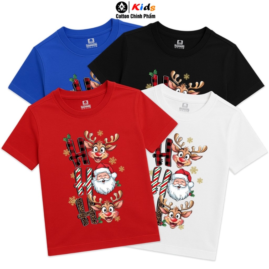 Christmas HHH เสื้อยืดเด็ก Cotton ผ้าคอตตอนแท้ เท่ๆ ยืด 4 ทิศทาง ไซส์ตั้งแต่ 7kg - 60kg