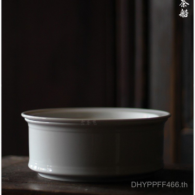] [Chaozhou Tea Boat อุณหภูมิสูงตรง UG73 High White Tea Tray Tea Boat White Porcelain Workman F73X