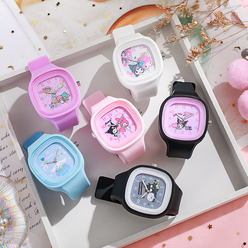 นาฬิกาซิลิโคน Sanrio Kawaii Hello Kitty เหมาะเป็นของขวัญสำหรับนักเรียนและเด็กๆ