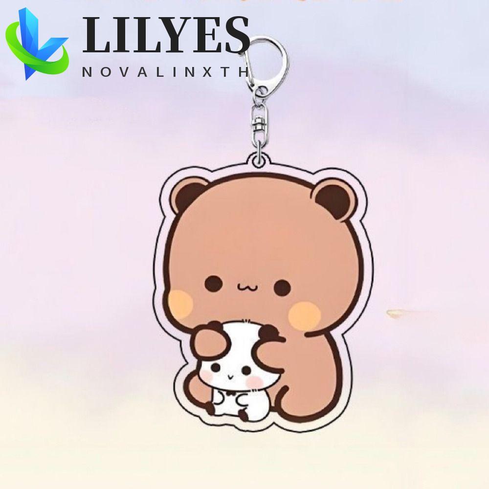 LILYES การ์ตูน Bubu Dudu Key Chain, การ์ตูนสัตว์ Bubu Dudu พวงกุญแจ, Charm พวงกุญแจหวาน Kawaii อะคริ