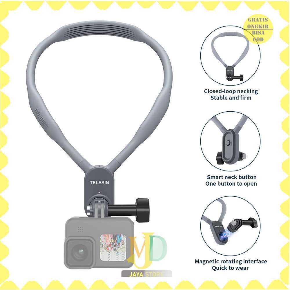 TELESIN ที่ยึดคอแม่เหล็กสําหรับสมาร์ทโฟน GoPro - TE-HNB-002 -MJD-