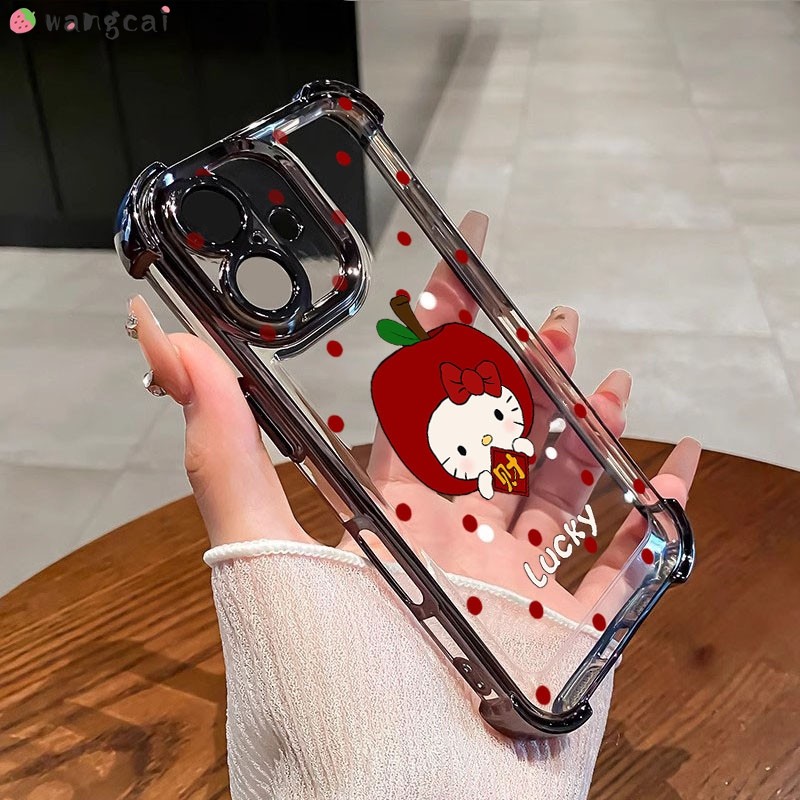 สําหรับ Vivo X300 X200 FE X100 X100s S30 Pro Mini Ultra X200s X90 X80 เคสโทรศัพท์ตรุษจีนรับ Rich Hello Kitty Red Apple Polka Dot น่ารักการ์ตูนกันกระแทกปลอกกรณีฝาครอบ - รูปที่ 5