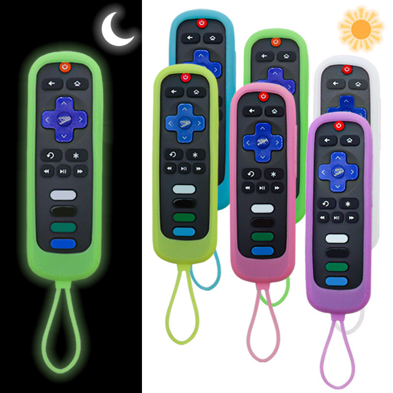 1PCS ซิลิโคน Glow-in-the-dark รีโมทคอนโทรลฝาครอบป้องกันกรณีป้องกันฝุ่นกันน้ําสําหรับ RokuTV