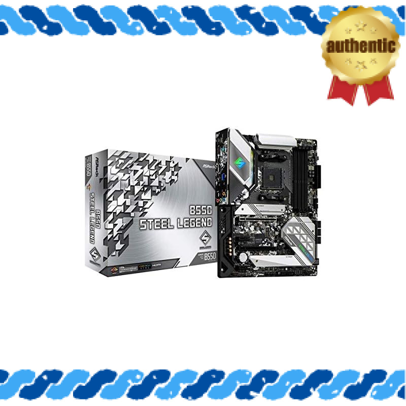 ASRock B550 Steel Legend ATX Motherboard for AMD Ryzen 5000 Series (Socket AM4) with B550 Chipset [A