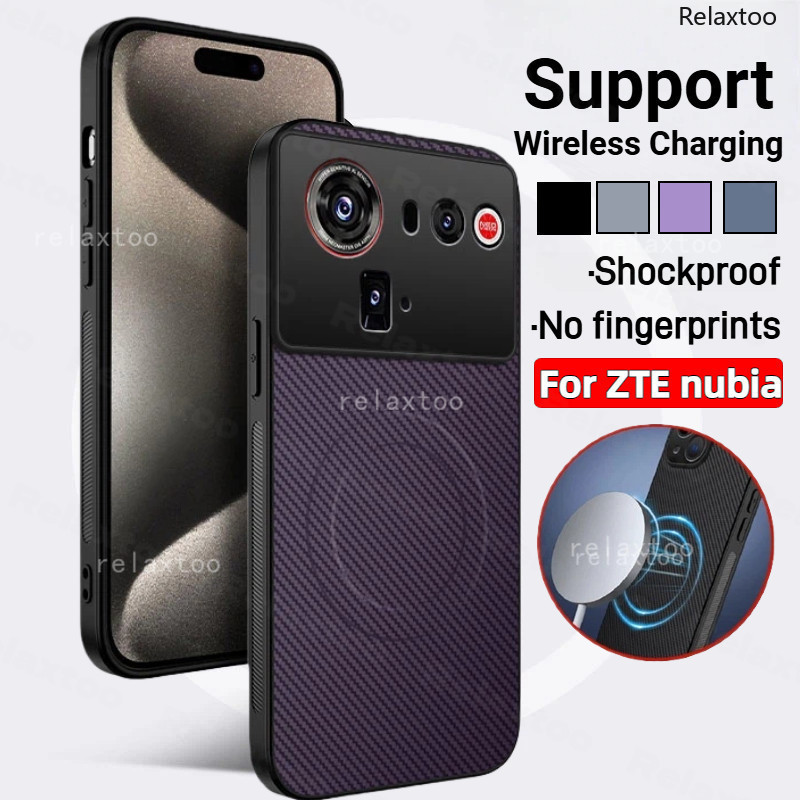 ปลอกสําหรับ ZTE nubia Z80 nubiaZ80 Ultra Z80Ultra nubiaZ80Ultra 5G NX741J Matte รูปแบบคาร์บอนไฟเบอร์