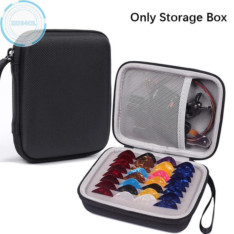 Xo94ol 1 PC แบบพกพา EVA สีดําสีเหลืองกีตาร์ Pick Holder กล่อง Pick Slot กีตาร์ Pick Storage กระเป๋าก